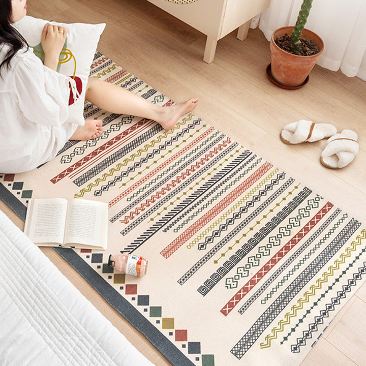 BowLift | Southwest Bedroom Carpet Multi Color Tribal Pattern Area Rug Cotton Blend Machine Washable Stain Resistant Rug