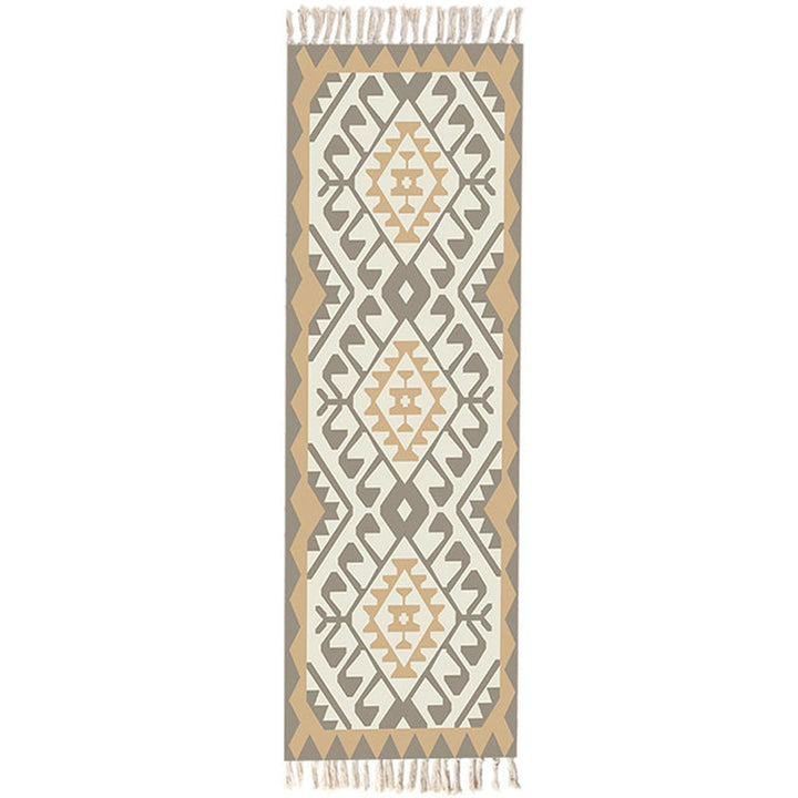 Moroccan Area Rug Multicolored Tribal Totem Rug Cotton Blend Washable Hand-Twisted Rug with Tassels | Bowlift