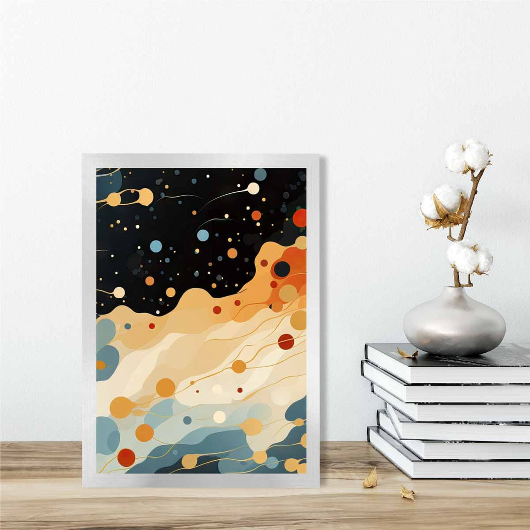 Abstract Fluid Art Print Blue Orange and Red No. 4 | Bowlift