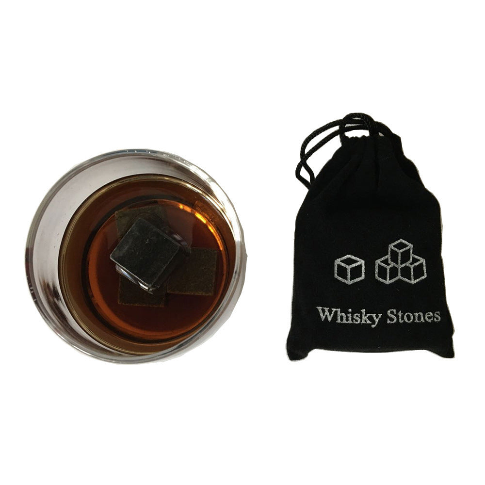 Soapstone Whiskey Chilling Cubes with Velvet Drawstring Pouch Bowlift