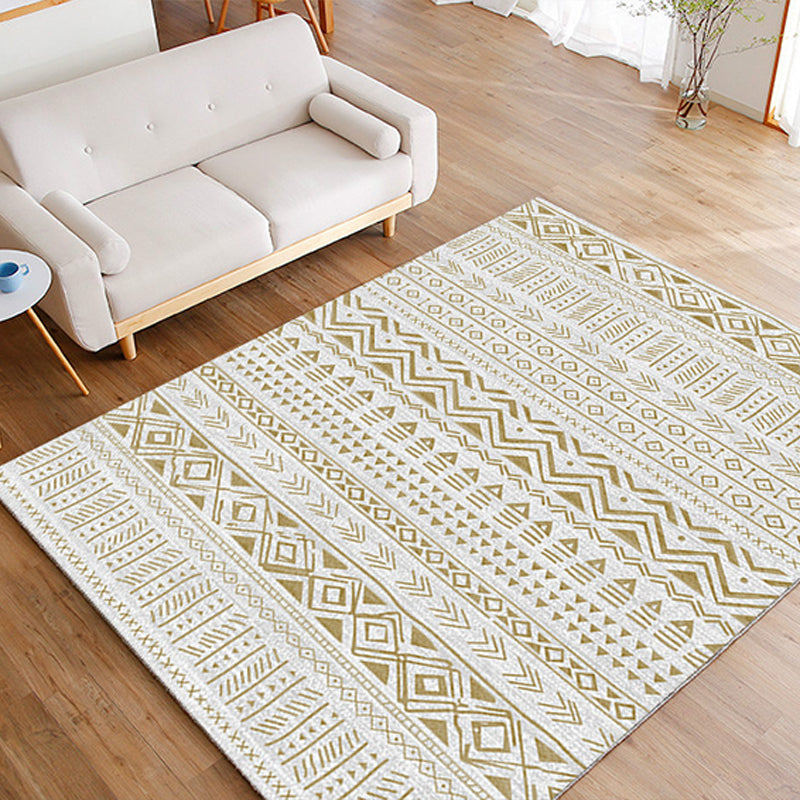 BowLift | Ethnically Geometric Printed Rug Multi Colors Cotton Blend Indoor Rug Pet Friendly Easy Care Area Rug for Living Room