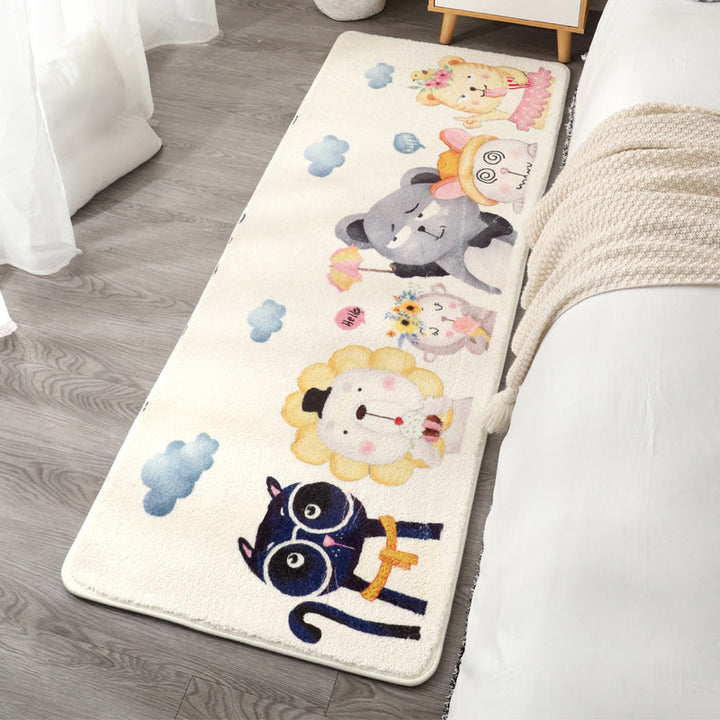 BowLift | Southwest Bedroom Carpet Multi-colored Cartoon Printed Area Rug Synthetic Non-slip Rug Machine Washable Rug