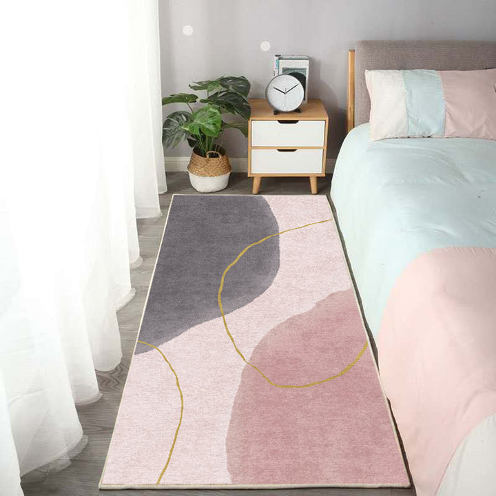 BowLift | Relaxing abstract printed rug multicolored lambswool rug non-slip backing pet-friendly washable rug for rooms