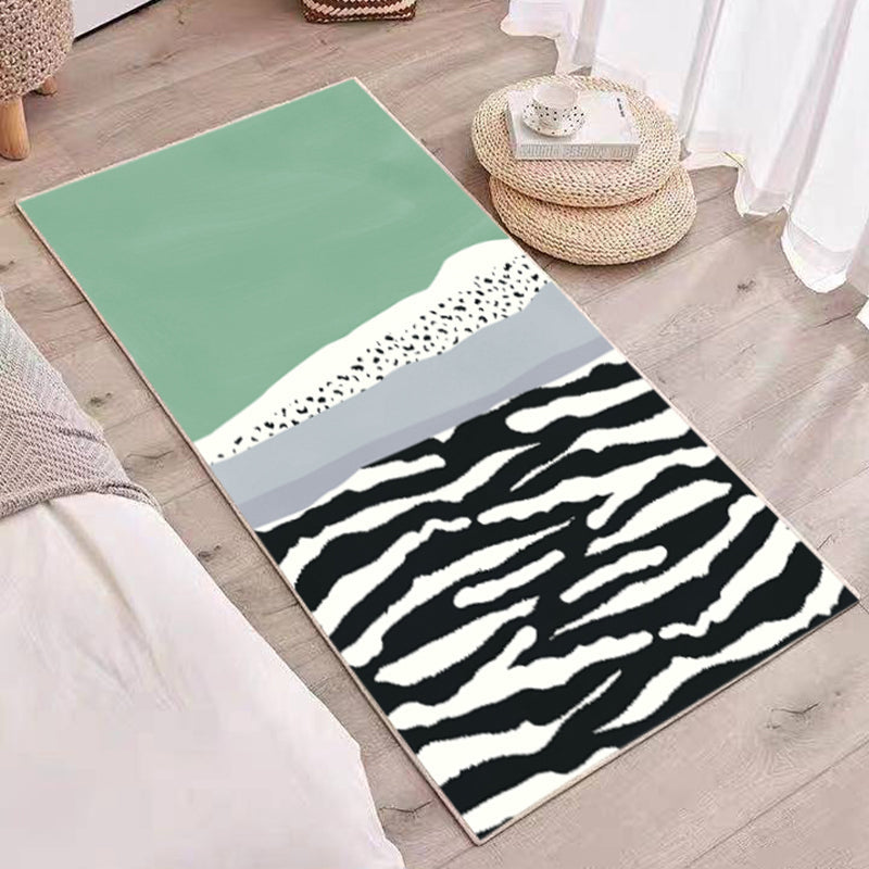 BowLift | Relaxing abstract printed rug multicolored lambswool rug non-slip backing pet-friendly washable rug for rooms