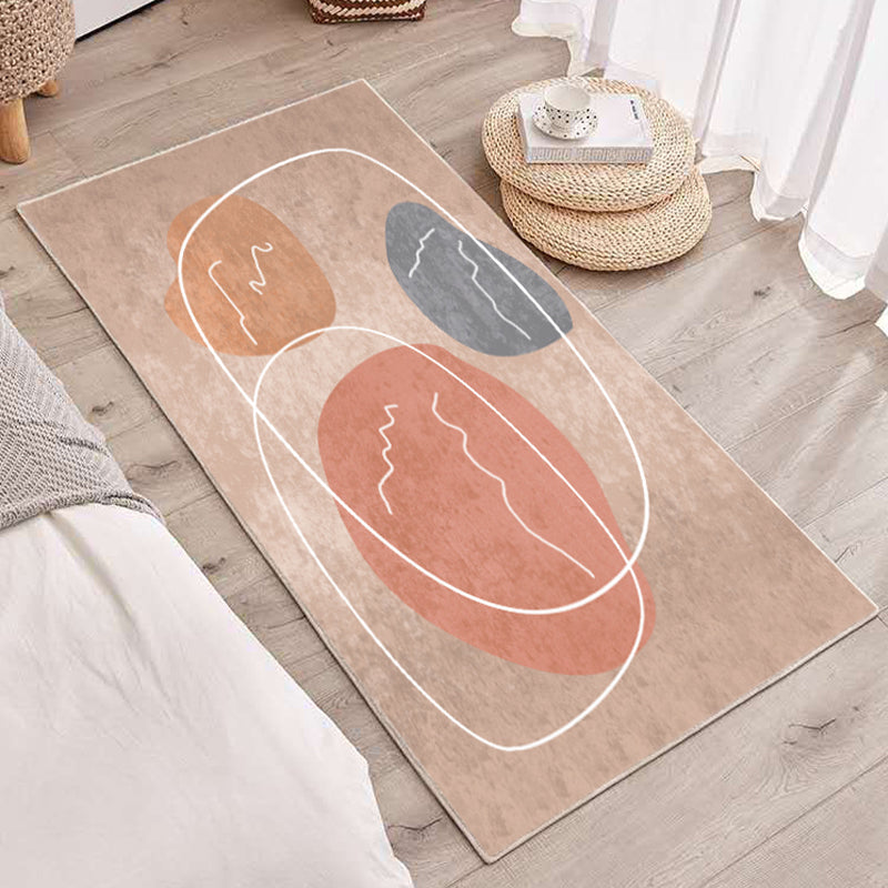 BowLift | Relaxing abstract printed rug multicolored lambswool rug non-slip backing pet-friendly washable rug for rooms