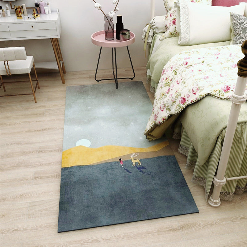 BowLift | Multicolored Bedroom Rug Western Color Block Area Rug Polyester Easy Care Machine Washable Indoor Carpet