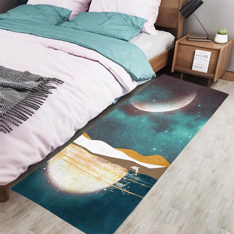 BowLift | Multicolored Bedroom Rug Western Color Block Area Rug Polyester Easy Care Machine Washable Indoor Carpet