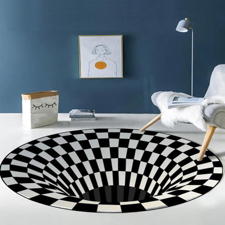 BowLift | Multicolored unique rug Synthetic 3D geometric print rug non-slip backing pet-friendly rug for bedroom