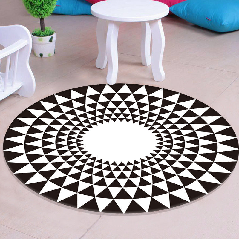 BowLift | Multicolored unique rug Synthetic 3D geometric print rug non-slip backing pet-friendly rug for bedroom