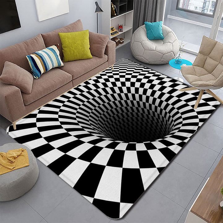 BowLift | Funky Living Room Rug Multicolor Cartoon 3D Print Rug Synthetic Non-Slip Backing Stain Resistant Rug