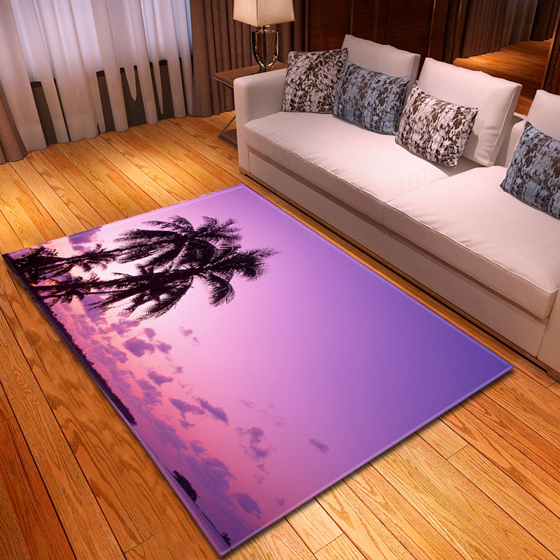 BowLift | Multicolor beach print rug made of polypropylene Trend rug with non-slip backing pet-friendly rug for salon