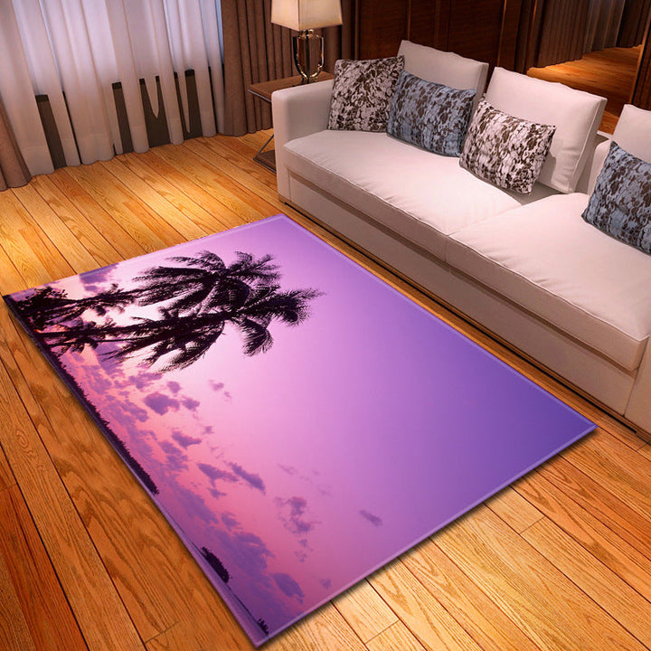 BowLift | Multicolor beach print rug made of polypropylene Trend rug with non-slip backing pet-friendly rug for salon