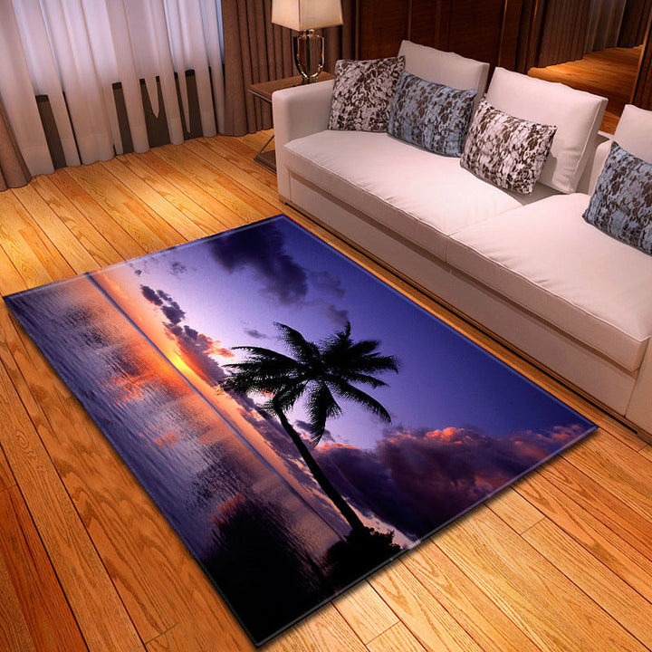 BowLift | Multicolor beach print rug made of polypropylene Trend rug with non-slip backing pet-friendly rug for salon