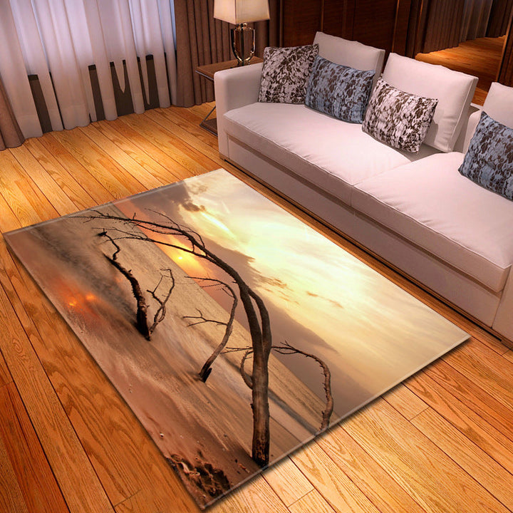 BowLift | Multicolor beach print rug made of polypropylene Trend rug with non-slip backing pet-friendly rug for salon