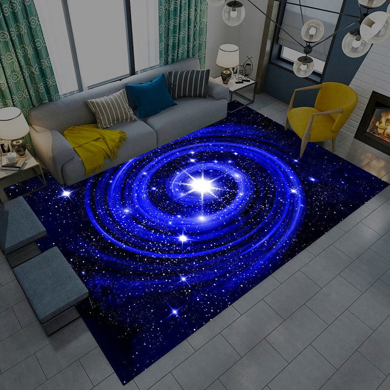BowLift | Multicolored novelty rug synthetic starry sky area rug non-slip backing pet-friendly rug for the living room