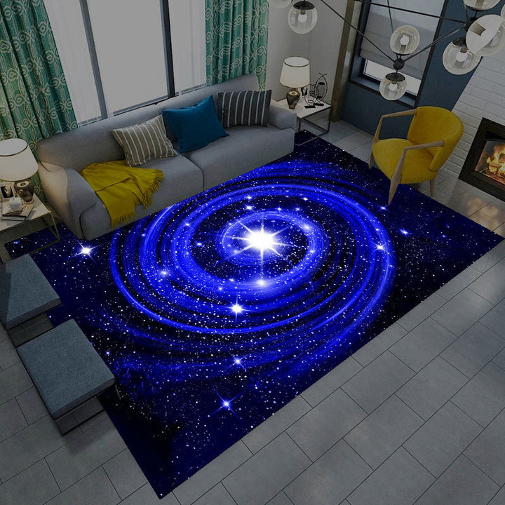 BowLift | Multicolored novelty rug synthetic starry sky area rug non-slip backing pet-friendly rug for the living room