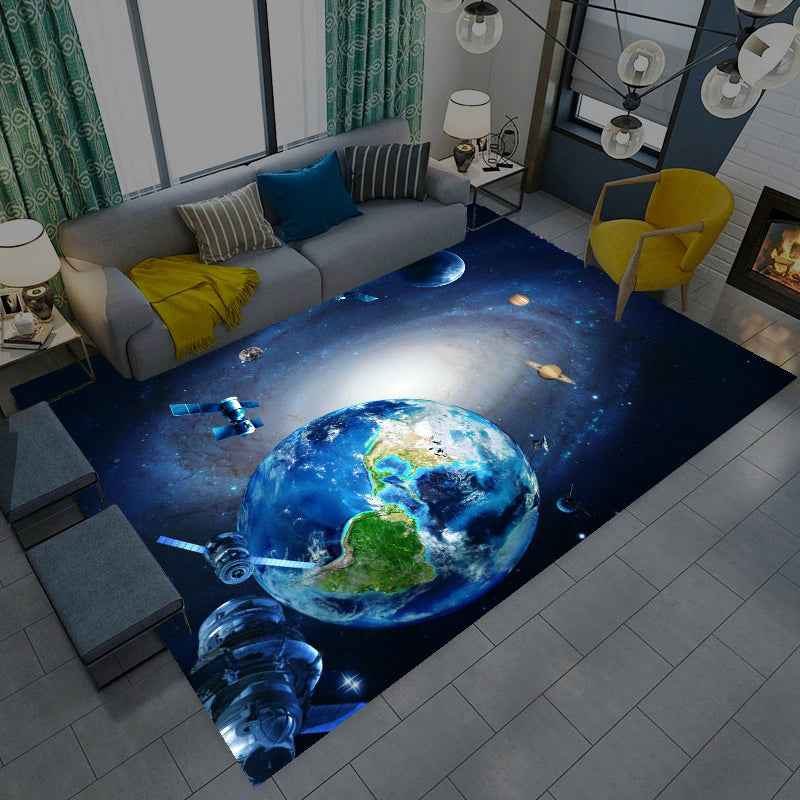 BowLift | Multicolored novelty rug synthetic starry sky area rug non-slip backing pet-friendly rug for the living room