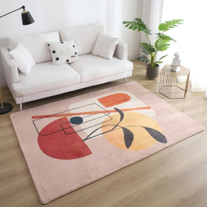 BowLift | Relaxing Color Block Rug Multicolored Acrylic Area Rug Non-Slip Back Stain Resistant Indoor Rug for Bedroom