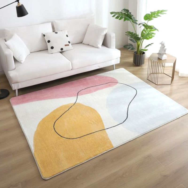 BowLift | Relaxing Color Block Rug Multicolored Acrylic Area Rug Non-Slip Back Stain Resistant Indoor Rug for Bedroom