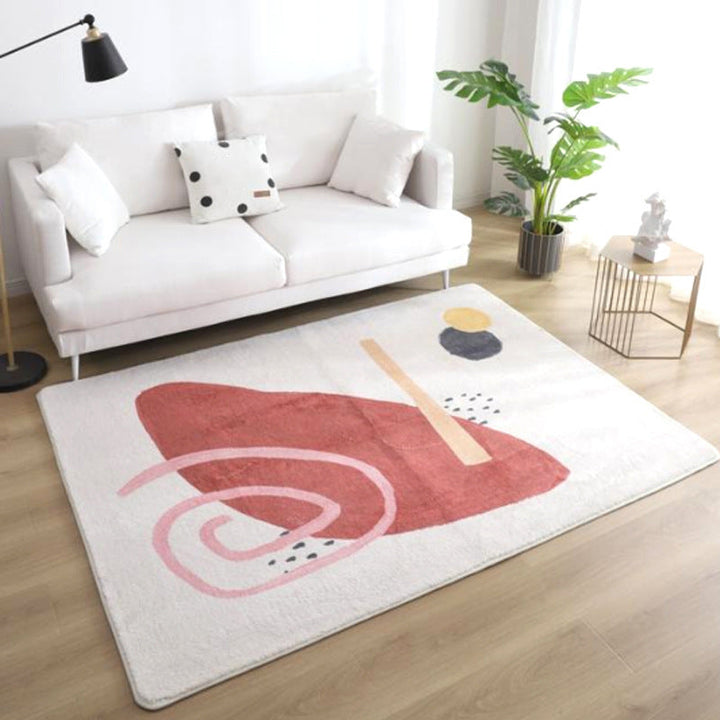 BowLift | Relaxing Color Block Rug Multicolored Acrylic Area Rug Non-Slip Back Stain Resistant Indoor Rug for Bedroom