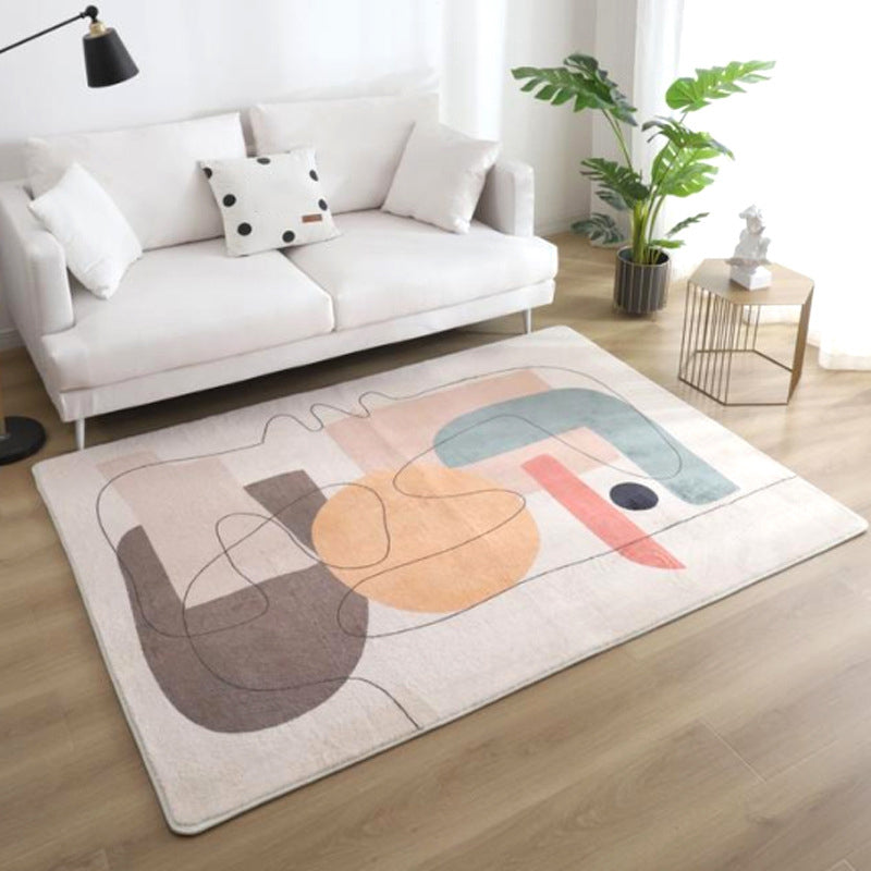 BowLift | Relaxing Color Block Rug Multicolored Acrylic Area Rug Non-Slip Back Stain Resistant Indoor Rug for Bedroom