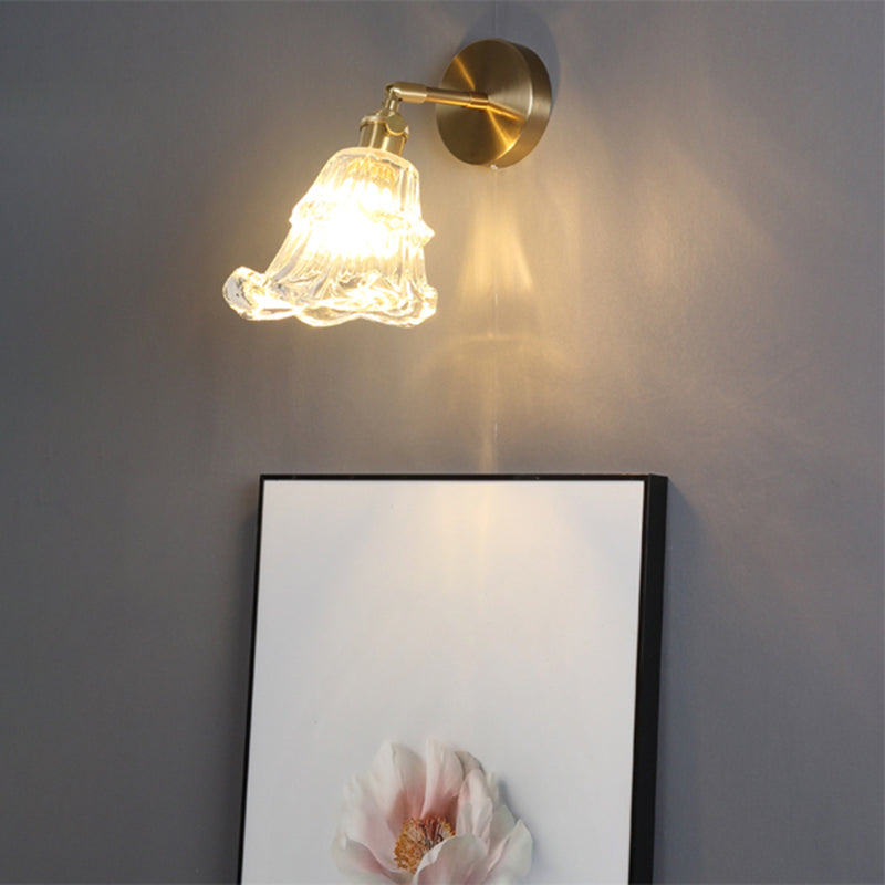 BowLift | Industrial Shade Wall Mount Light Single Clear Glass Wall Light Fixture for Nightstand