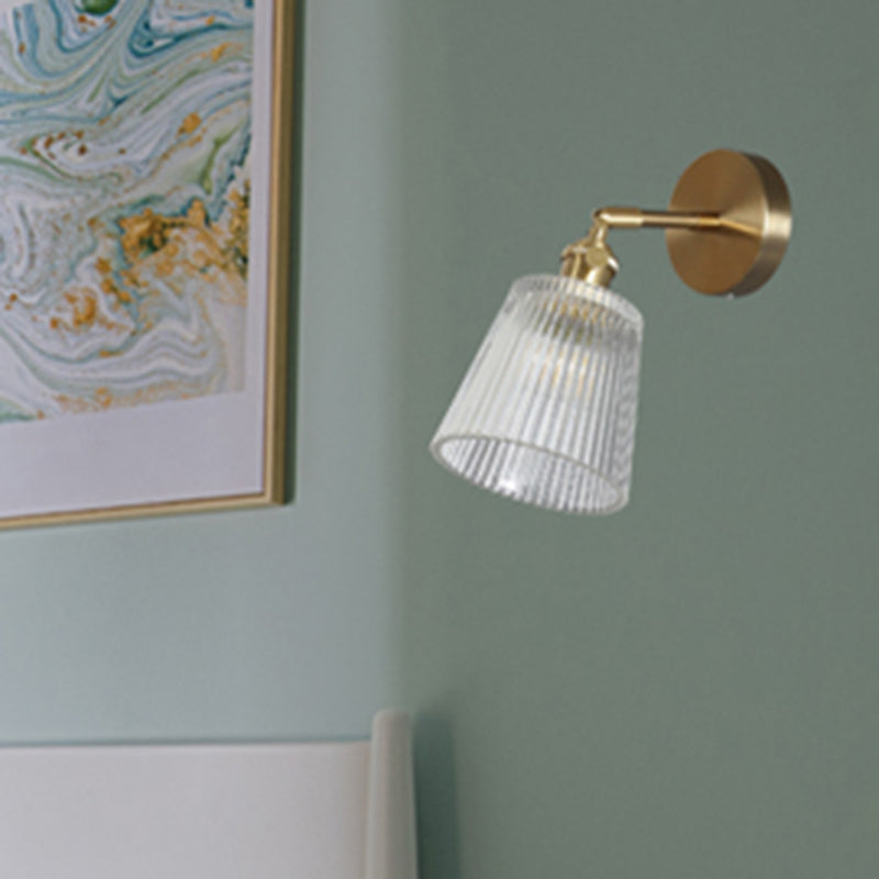 BowLift | Industrial Shade Wall Mount Light Single Clear Glass Wall Light Fixture for Nightstand