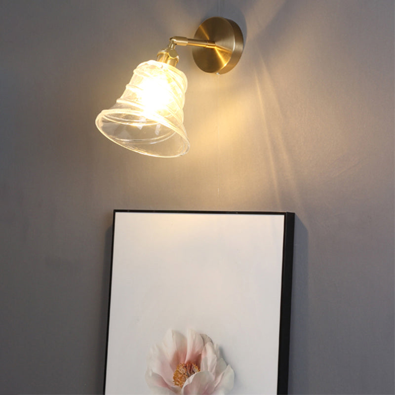 BowLift | Industrial Shade Wall Mount Light Single Clear Glass Wall Light Fixture for Nightstand