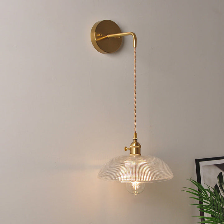 BowLift | 1 Head Wall Mount Light Industrial Shade Clear Glass Wall Light Fixture for Nightstand