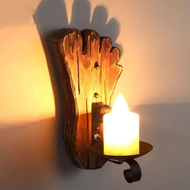 BowLift | Layered Glass Wall Lamp Coast Single Lamp Restaurant Wall Lighting in Wood