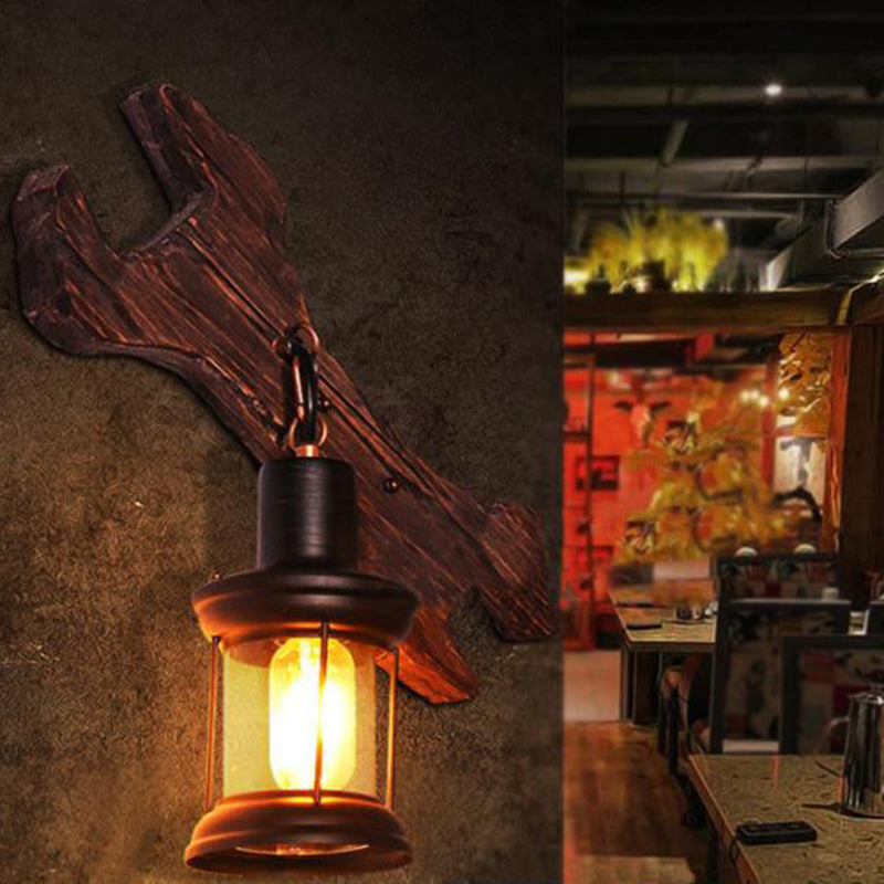 BowLift | Layered Glass Wall Lamp Coast Single Lamp Restaurant Wall Lighting in Wood