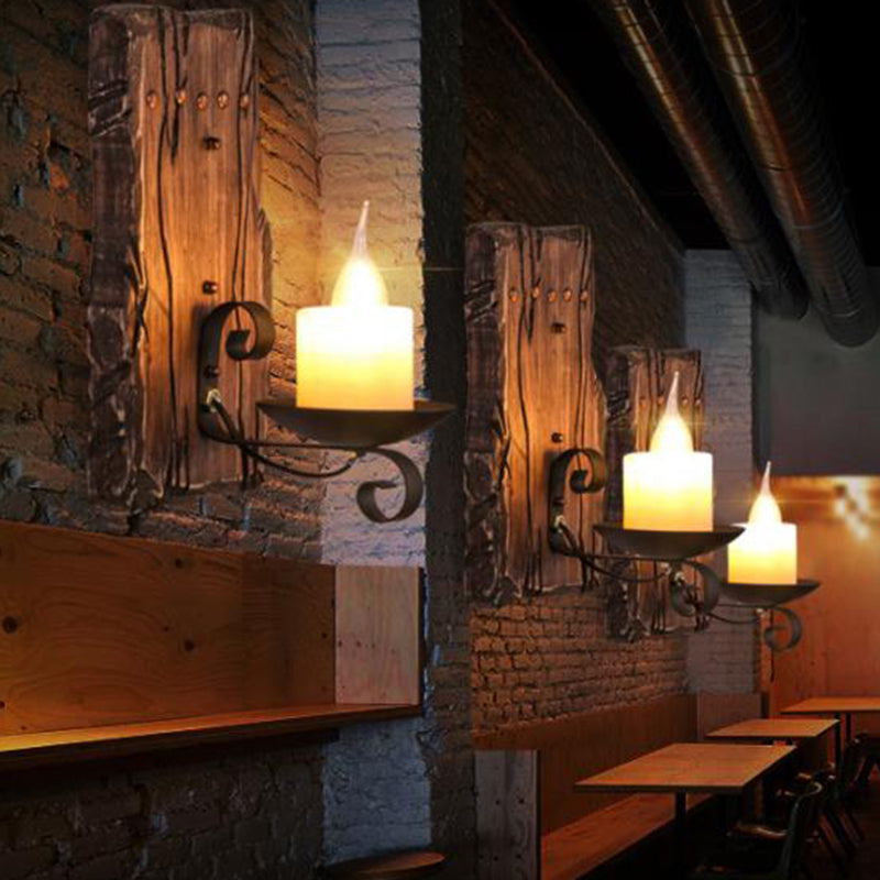 BowLift | Layered Glass Wall Lamp Coast Single Lamp Restaurant Wall Lighting in Wood