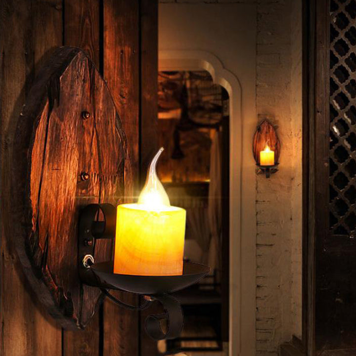 BowLift | Layered Glass Wall Lamp Coast Single Lamp Restaurant Wall Lighting in Wood