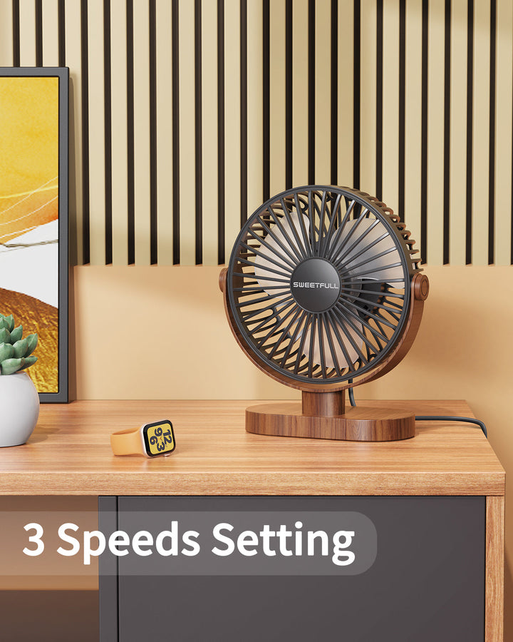 6.5 Inch USB Small Desk Fan for Home Office Car Outdoor Travel | Bowlift