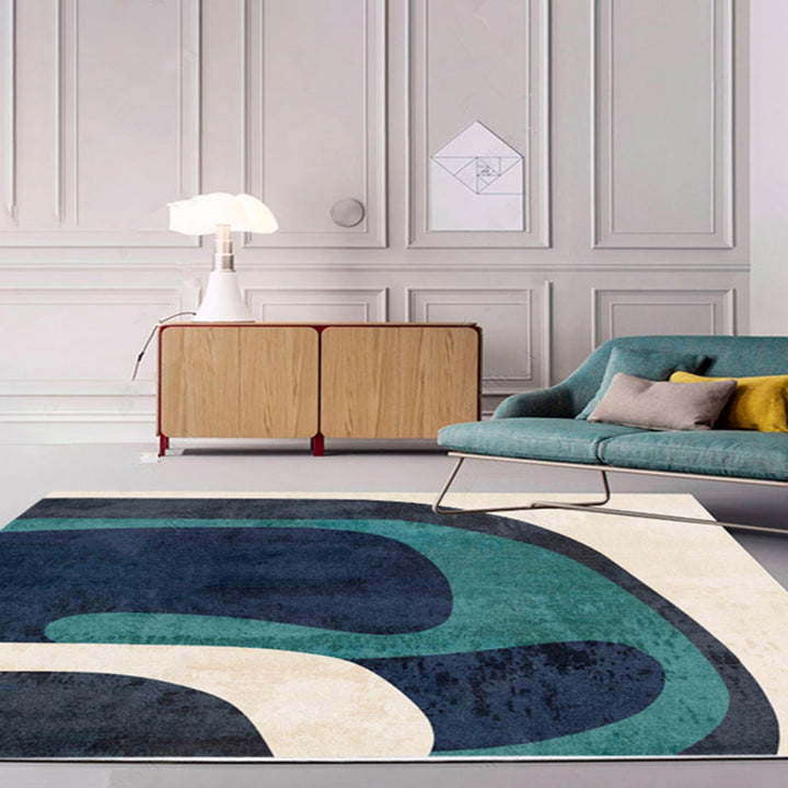 BowLift | Multi-Color Living Room Carpet Casual Geometric Print Indoor Carpet Polypropylene Pet-Friendly Washable Carpet