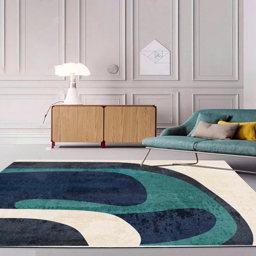 BowLift | Multi-Color Living Room Carpet Casual Geometric Print Indoor Carpet Polypropylene Pet-Friendly Washable Carpet