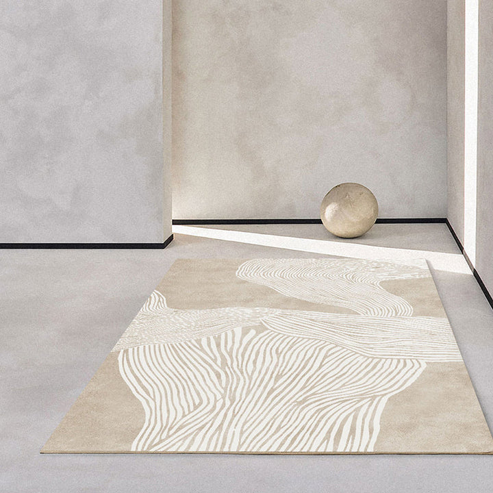 BowLift | Creative Decor Rug Apricot Abstract Printed Area Rug Polypropylene Non-Slip Back Pet-Friendly Rug