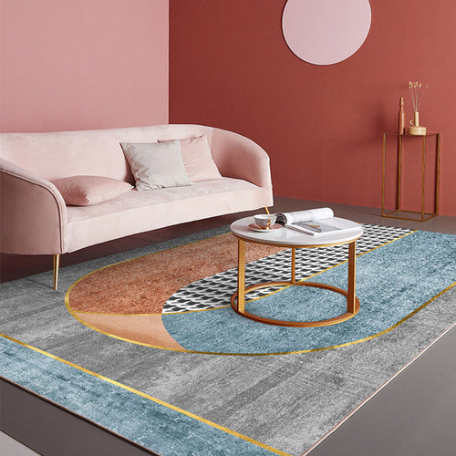BowLift | Modern Living Room Rug Morandi Color Color Block Area Rug Synthetic Non-Slip Washable Rug
