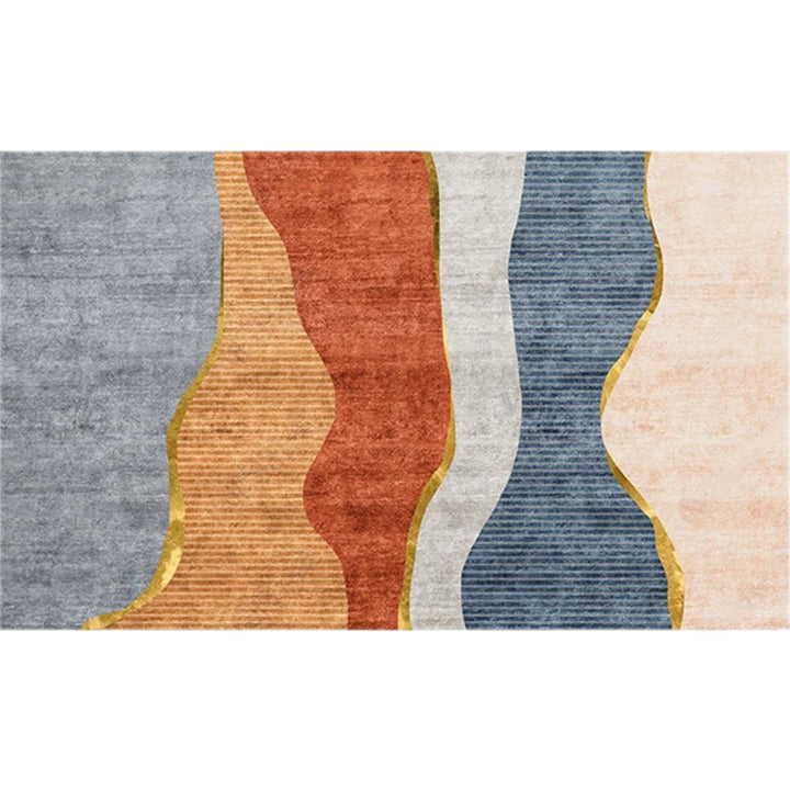 BowLift | Modern Living Room Rug Morandi Color Color Block Area Rug Synthetic Non-Slip Washable Rug
