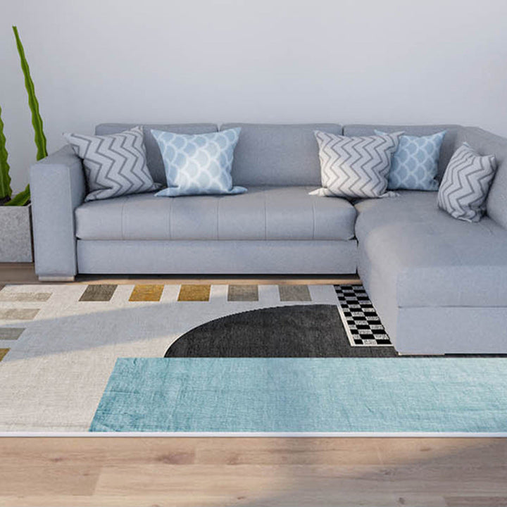 BowLift | Morandi color color block carpet polypropylene southwest carpet stain resistant non-slip bottom rug for room