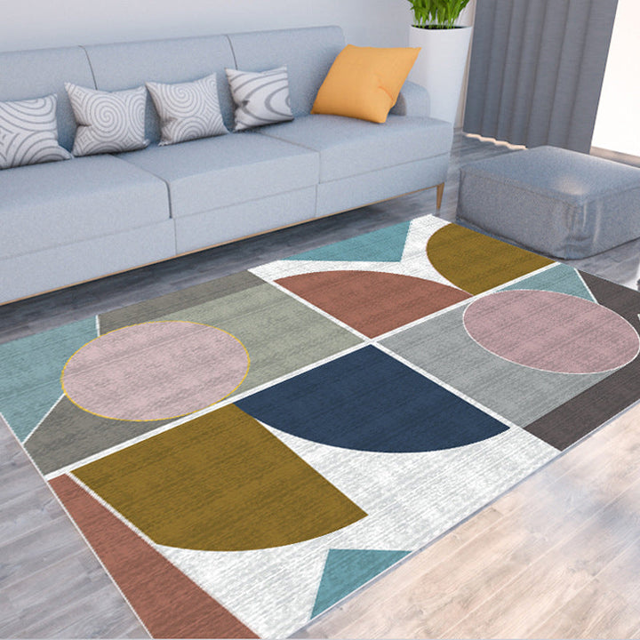 BowLift | Morandi Color Color Block Carpet Polypropylene Southwest Carpet Stain Resistant Non-Slip Backing Carpet for Rooms