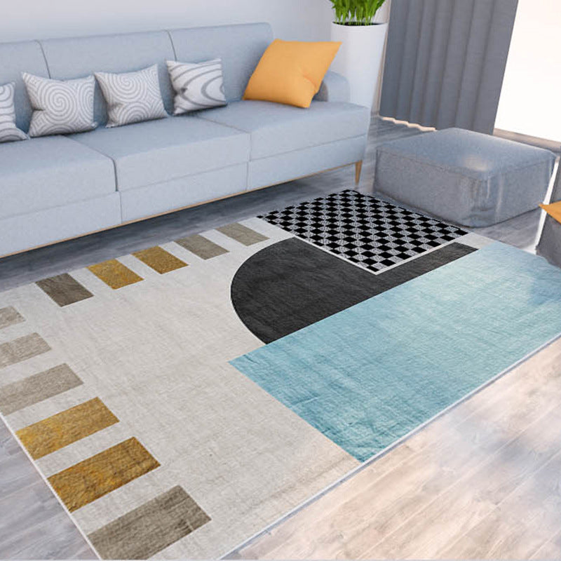 BowLift | Morandi color color block carpet polypropylene southwest carpet stain resistant non-slip bottom rug for room