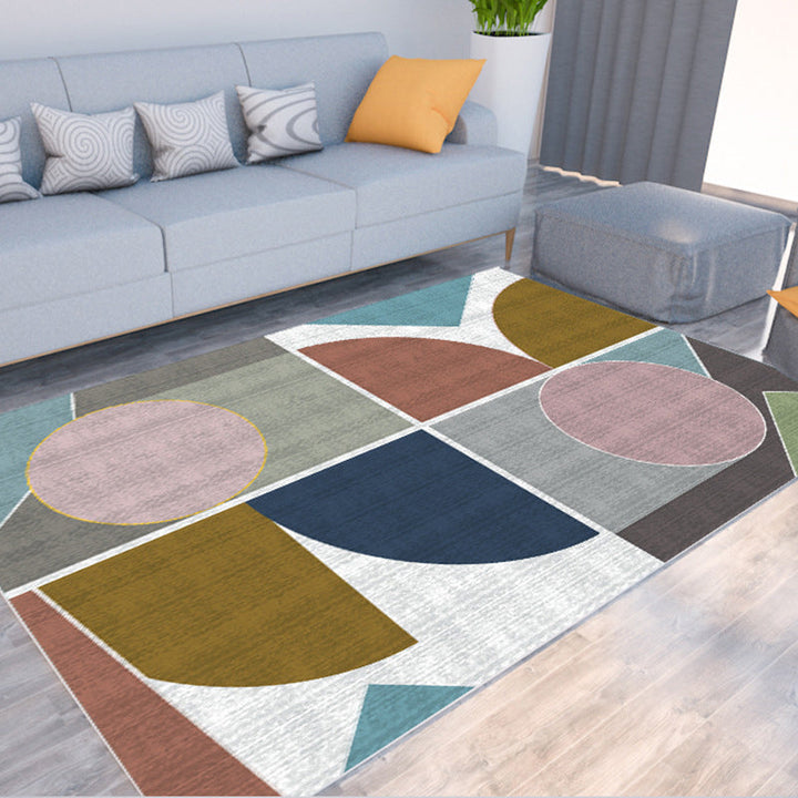 BowLift | Morandi color color block carpet polypropylene southwest carpet stain resistant non-slip bottom rug for room