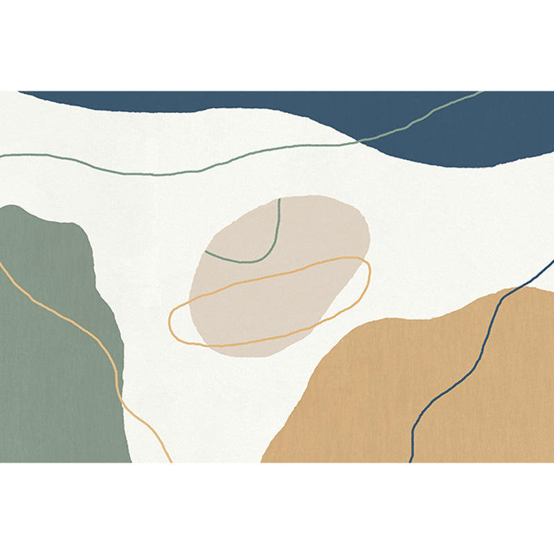 BowLift | Morandi-color western carpet cotton blend color block rug anti-slip backing washable rug for bedroom