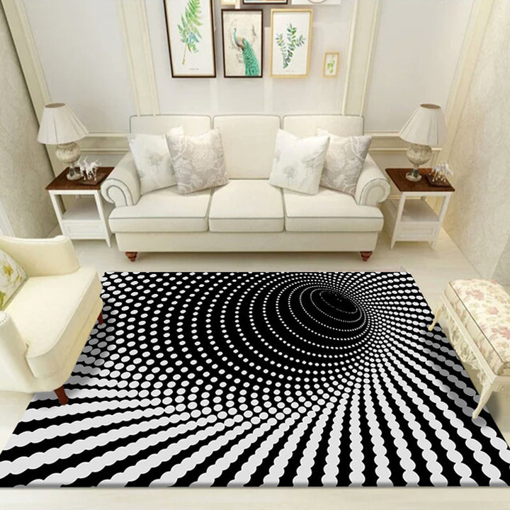 BowLift | Multicolored unique rug polyester 3D checkerboard area rug easy care pet-friendly indoor rug for living room