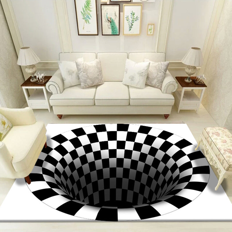 BowLift | Multicolored unique rug polyester 3D checkerboard area rug easy care pet-friendly indoor rug for living room