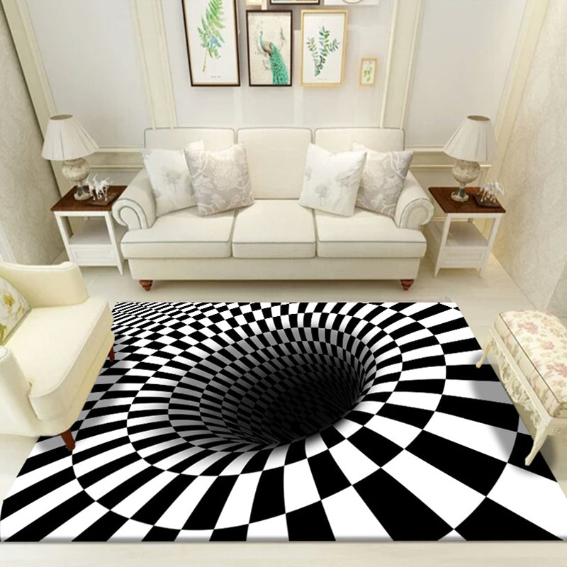 BowLift | Multicolored unique rug polyester 3D checkerboard area rug easy care pet-friendly indoor rug for living room