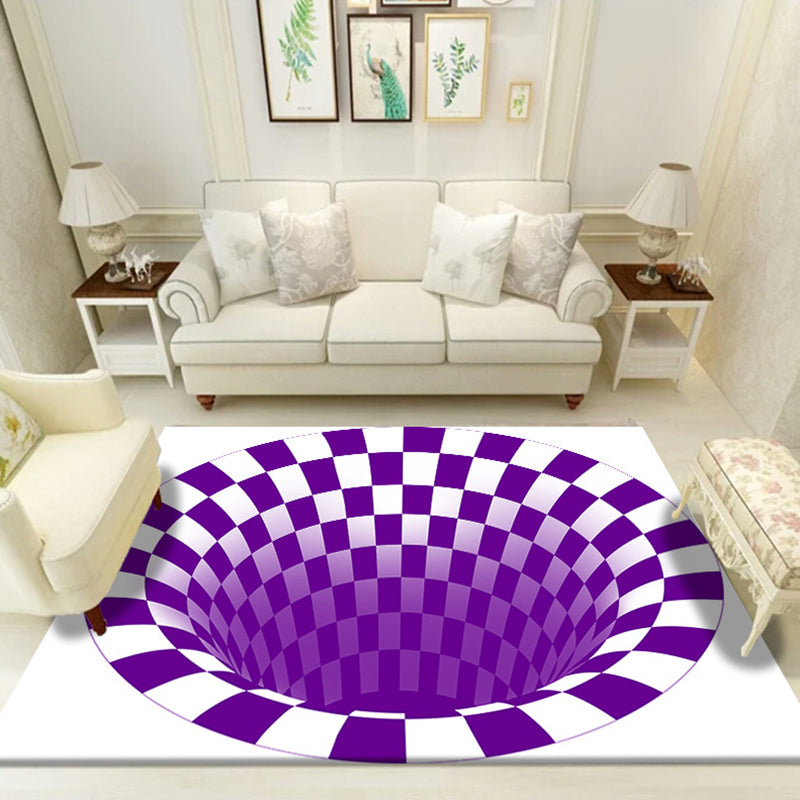 BowLift | Multicolored unique rug polyester 3D checkerboard area rug easy care pet-friendly indoor rug for living room