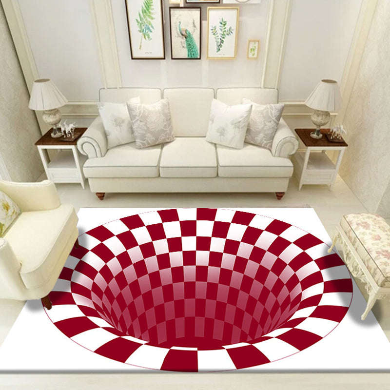 BowLift | Multicolored unique rug polyester 3D checkerboard area rug easy care pet-friendly indoor rug for living room