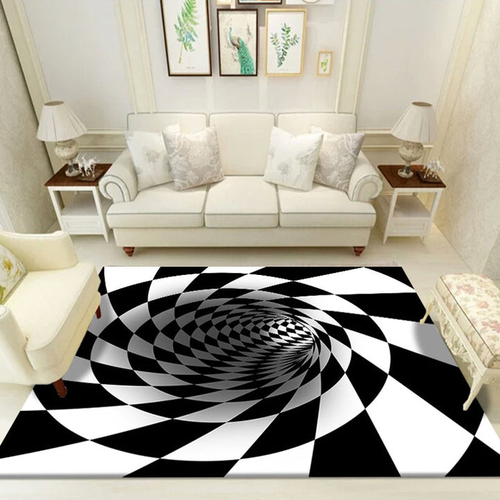 BowLift | Multicolored unique rug polyester 3D checkerboard area rug easy care pet-friendly indoor rug for living room